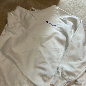 white champion reverse weave hoodie